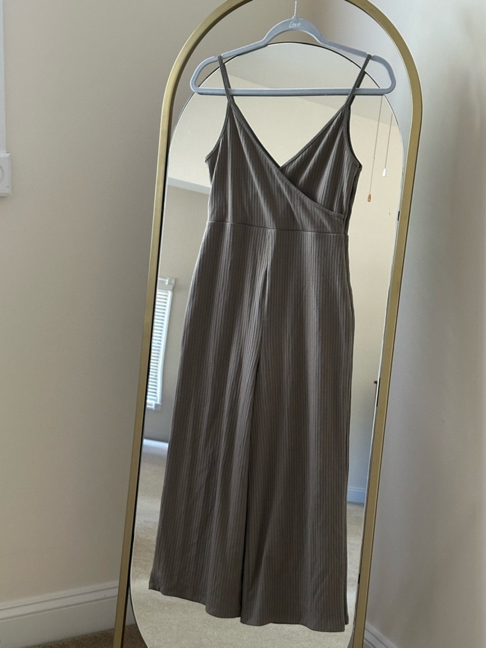 Forever 21 Ribbed Sleeveless Jumpsuit in Taupe Brown
